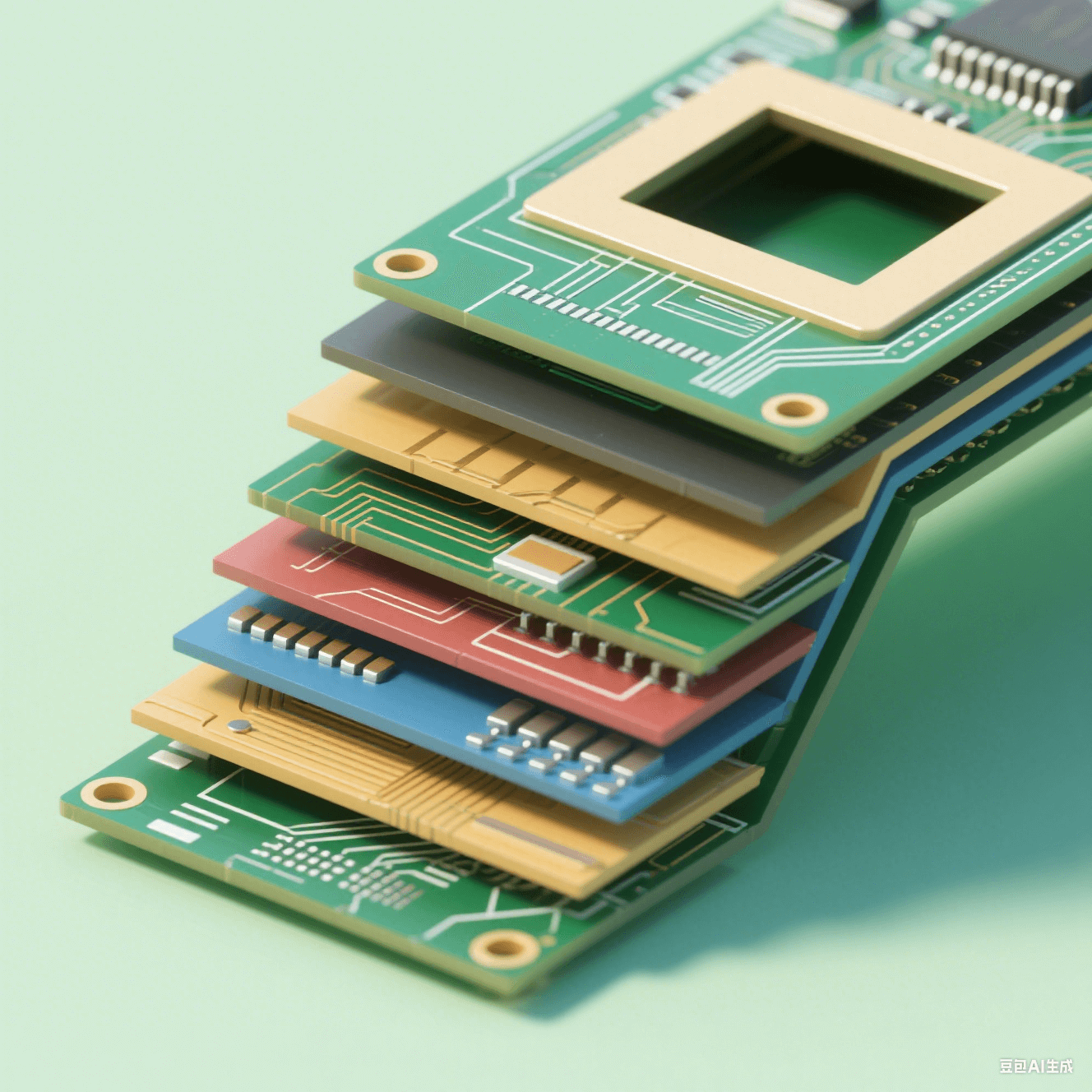 PCB階梯開窗3D結構剖面圖